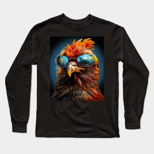 Pop Art Sunglasses Chicken Long Sleeve T-Shirt